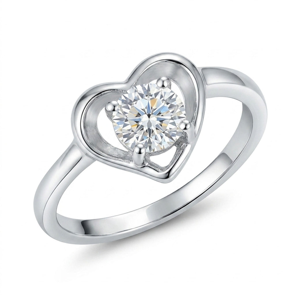 Radiant Heart Solitaire Ring
