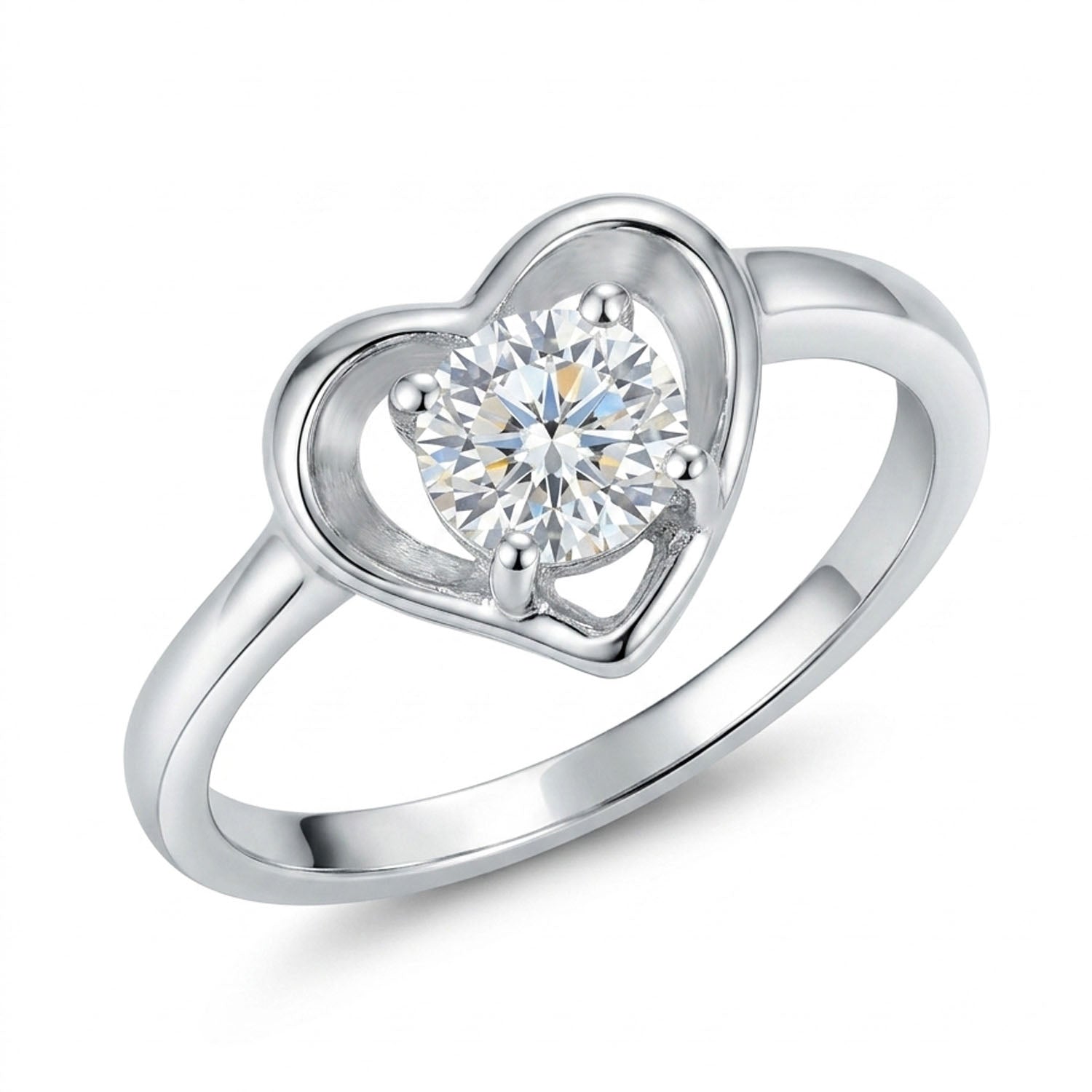 Radiant Heart Solitaire Ring