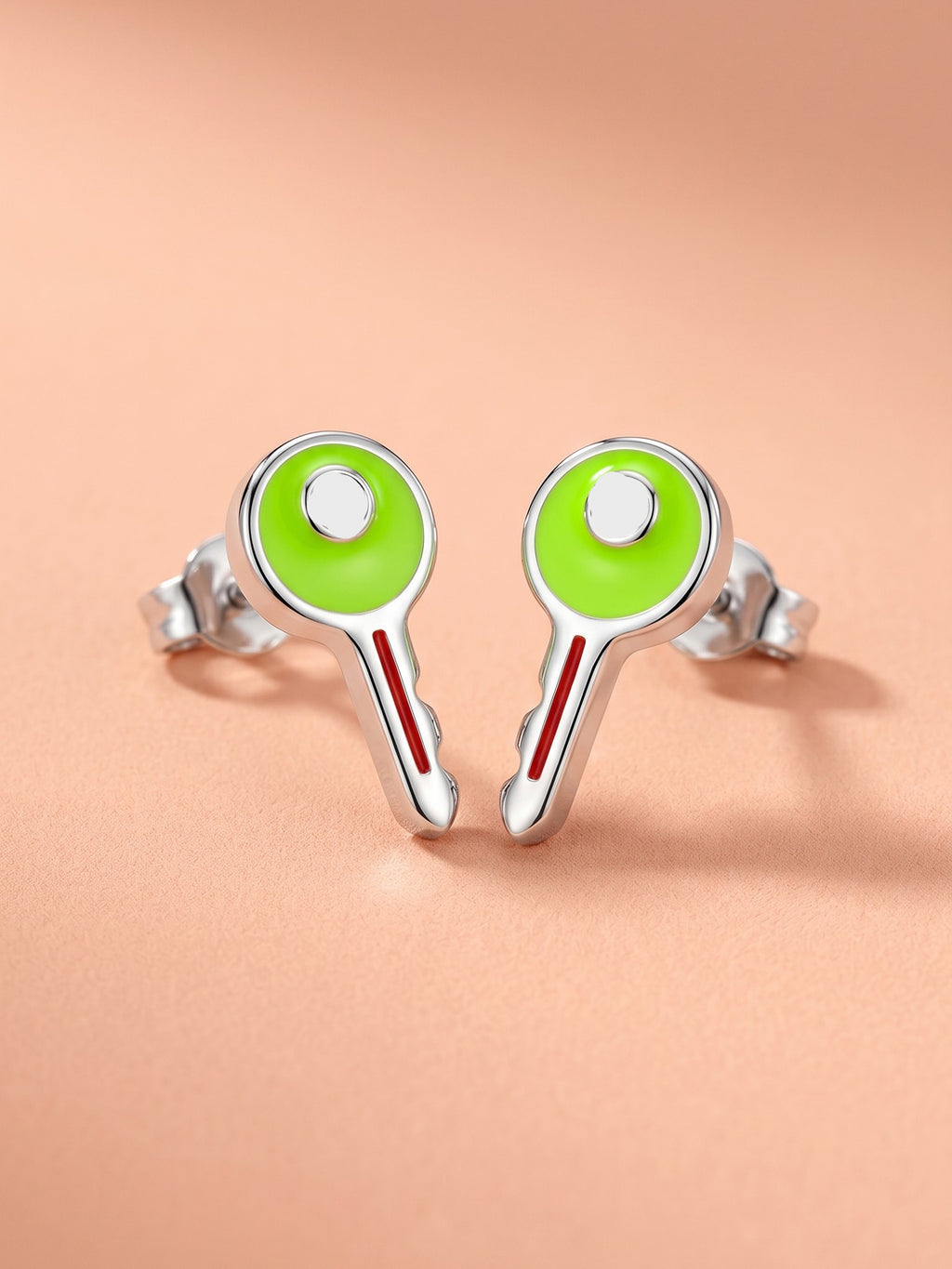Vibrant Lime Mystery Key Studs