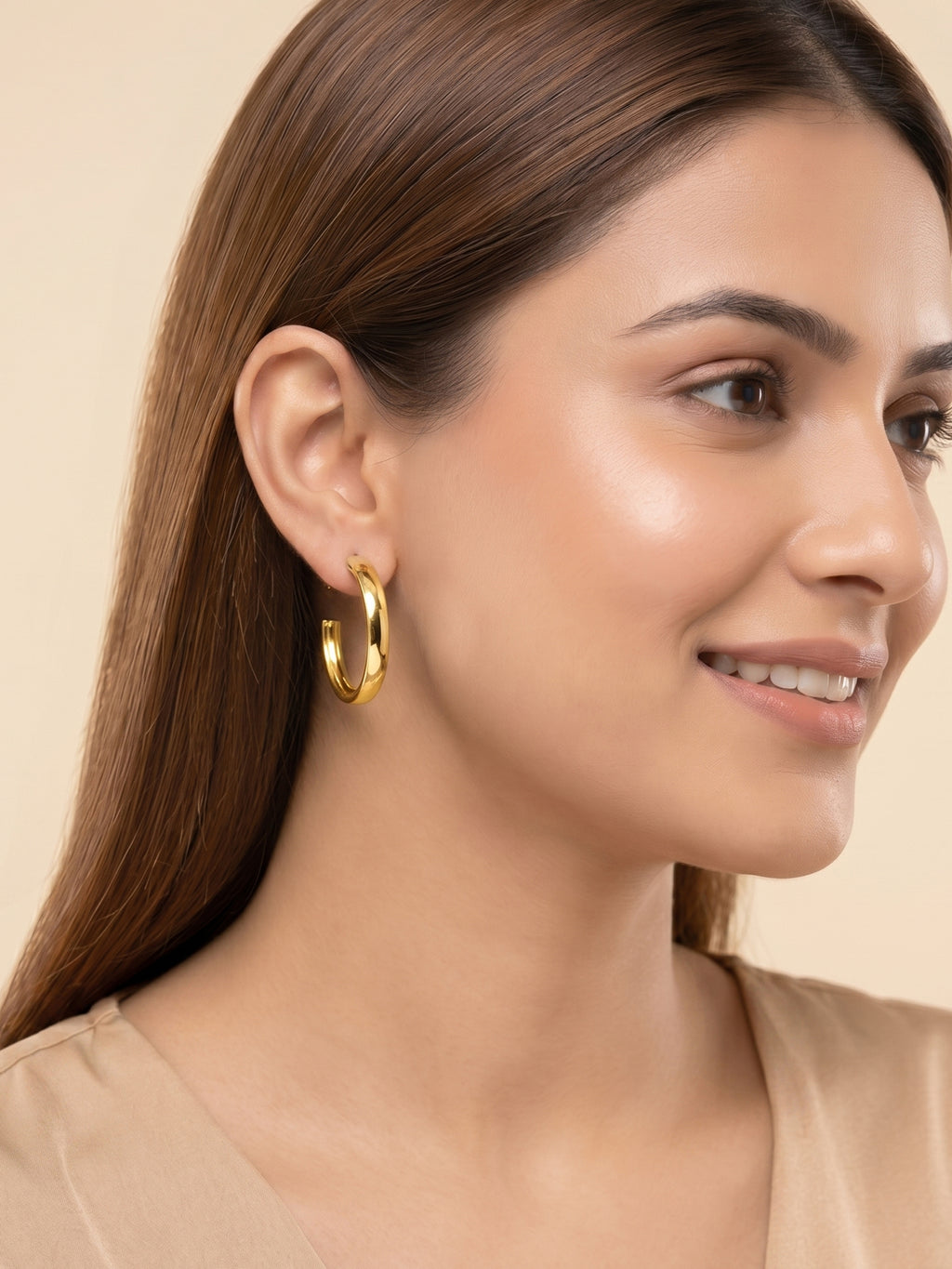 Gilded Minimalist C-Hoops