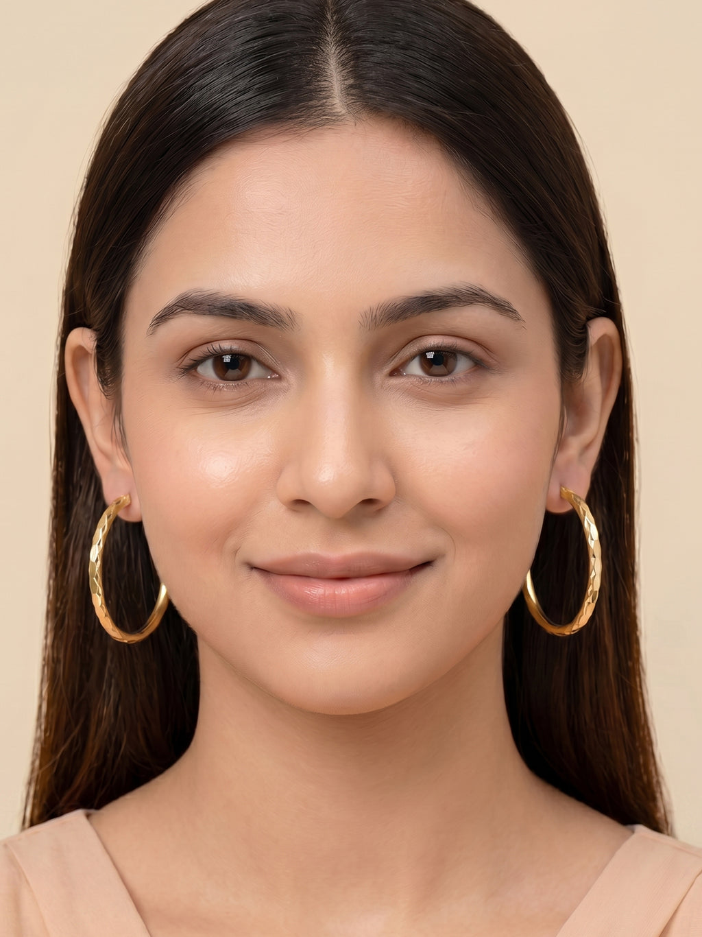 Diamond-Cut Tube Hoop Earrings