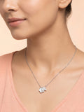 Mother of Pearl Clover & CZ Butterfly Pendant Necklace