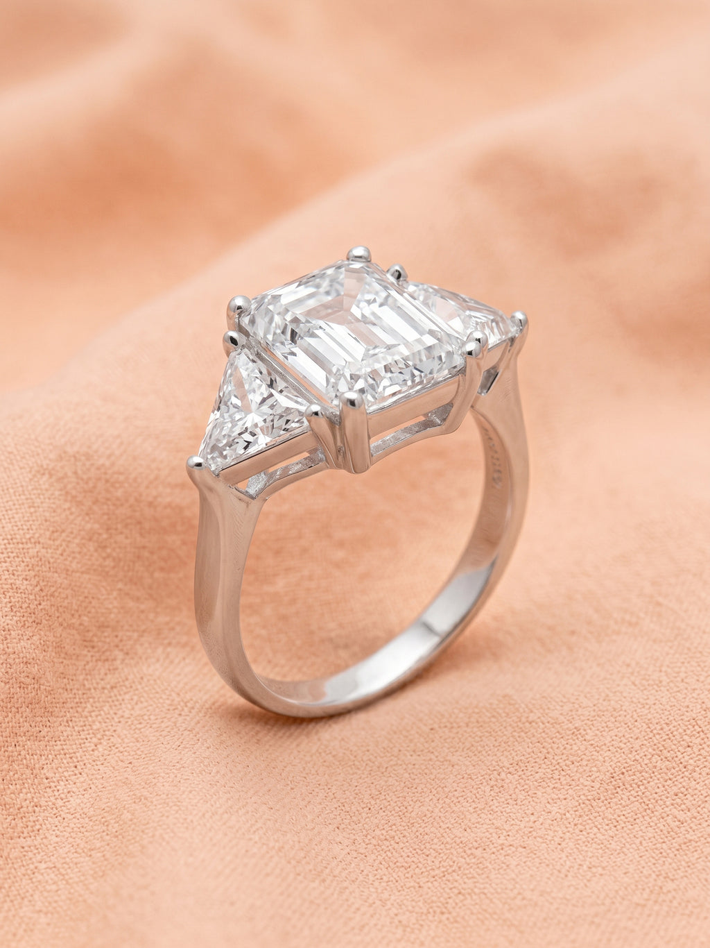 Radiant Cut Three Stone Trillion Ring