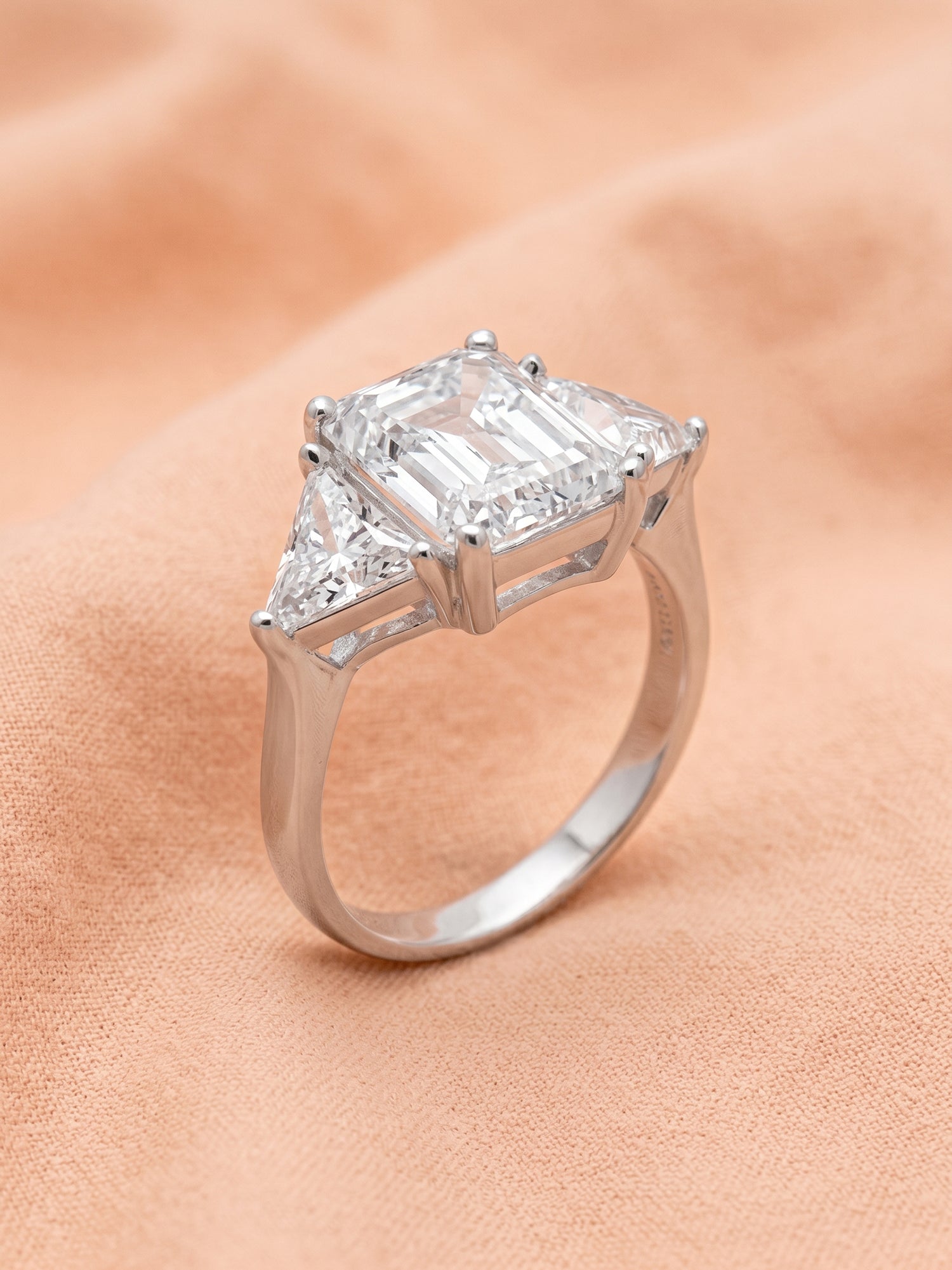 Radiant Cut Three Stone Trillion Ring