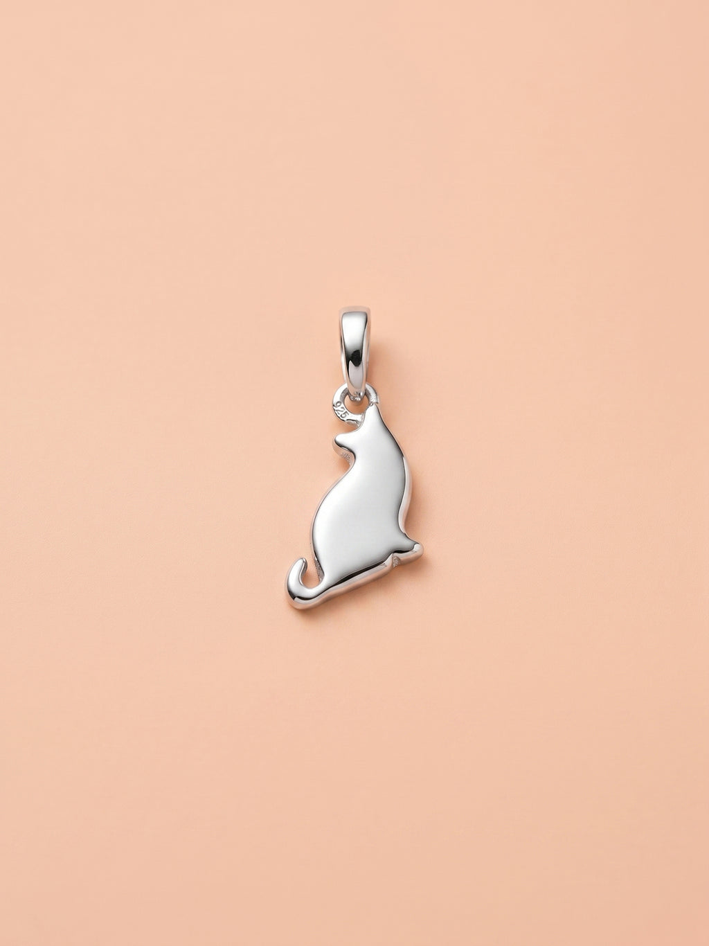 Kids Sitting Cat Silhouette Pendant