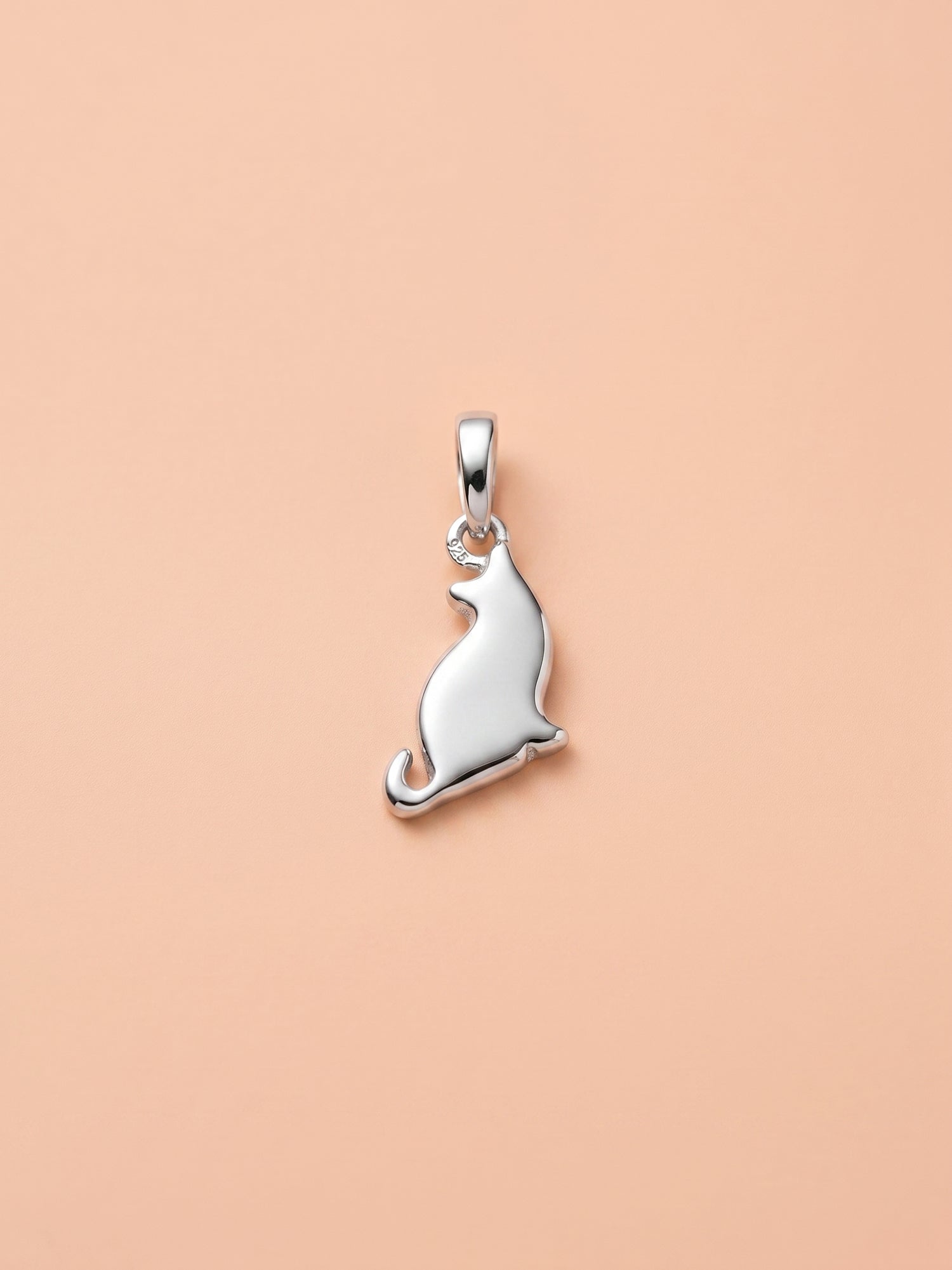 Kids Sitting Cat Silhouette Pendant