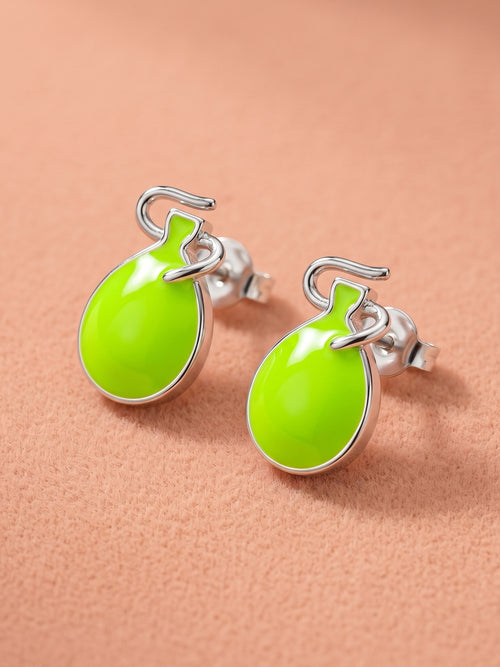 Electric Lime Balloon Studs