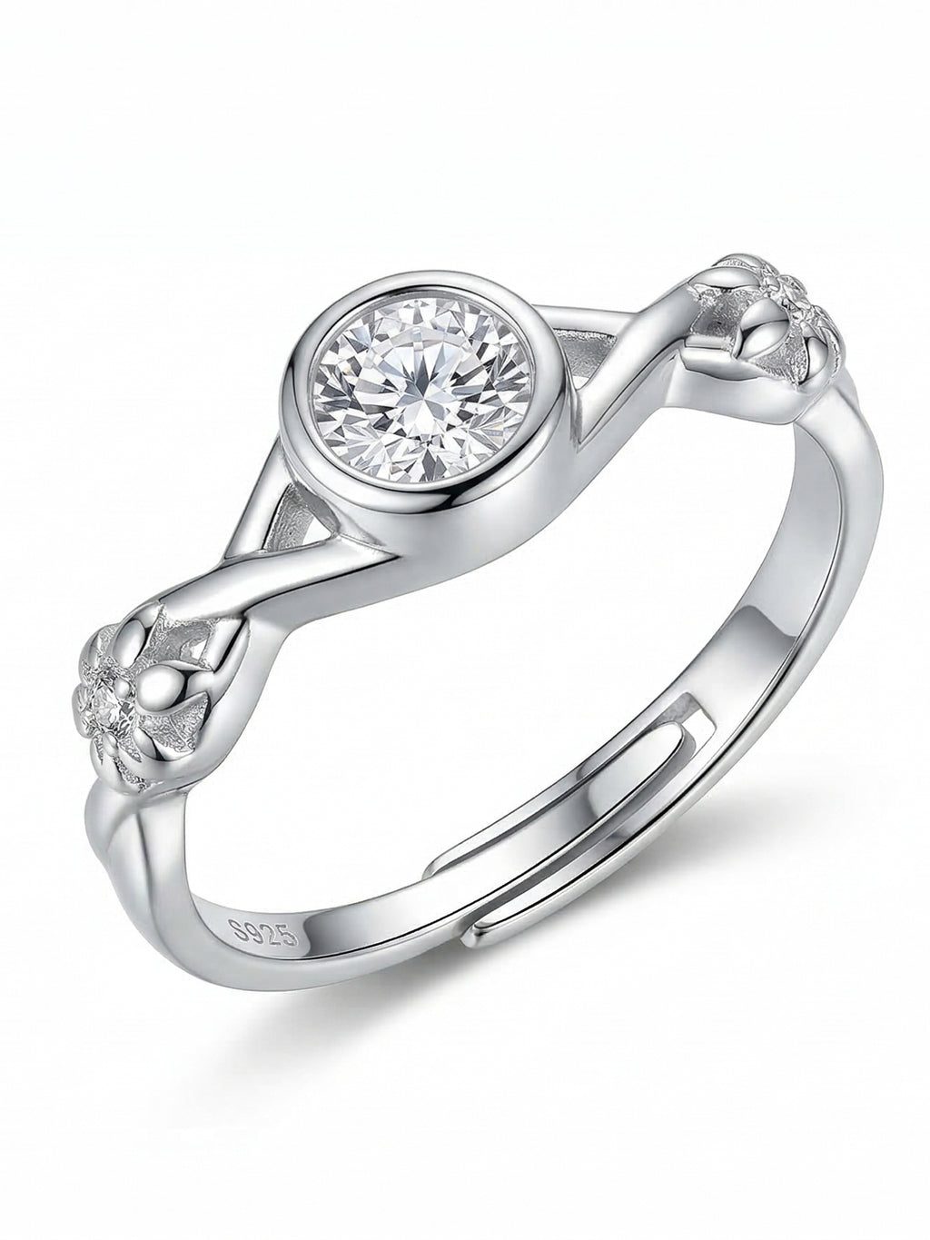 Floral Infinity Solitaire Ring