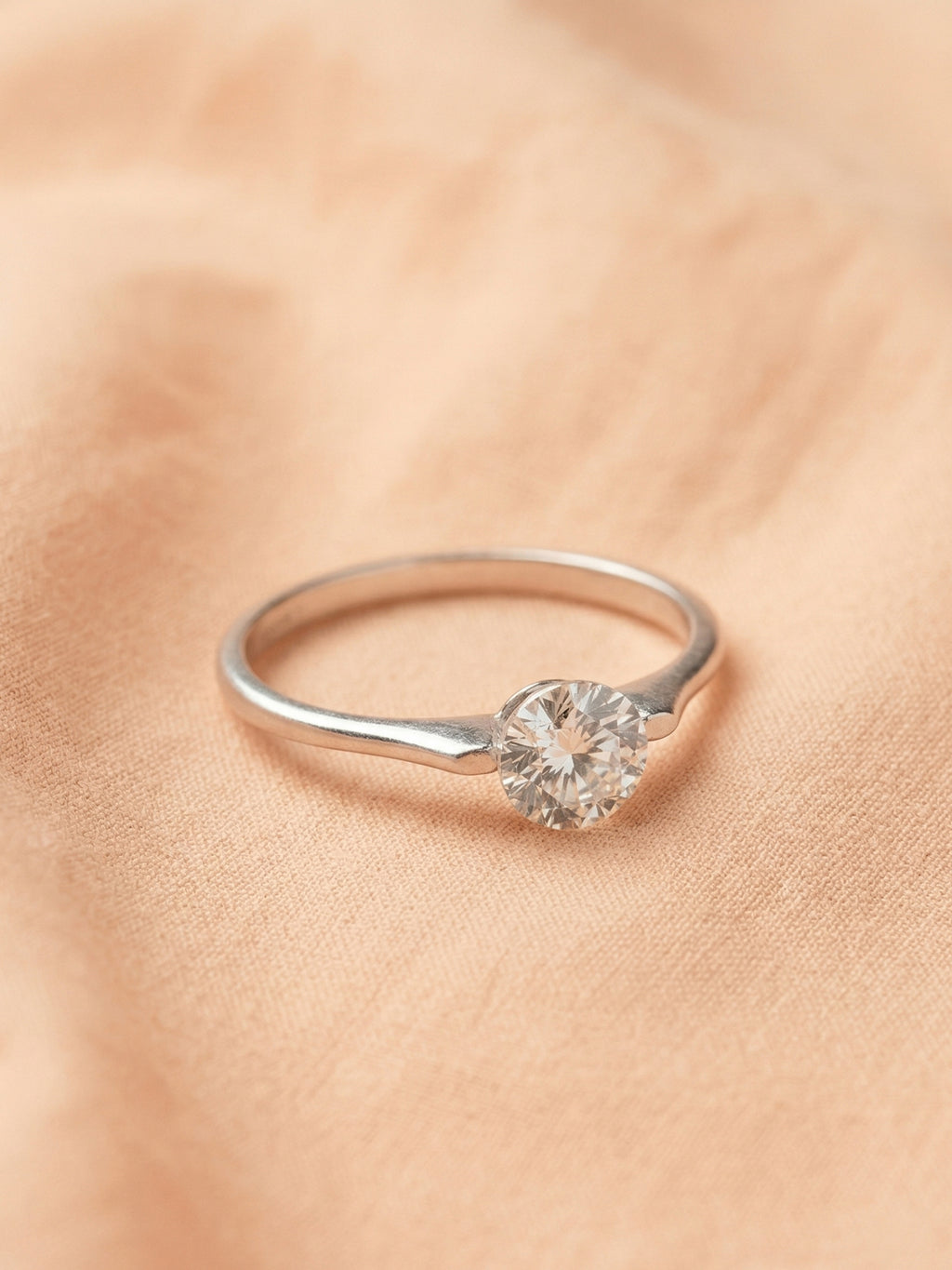 Silver Classic Minimalist Solitaire Ring