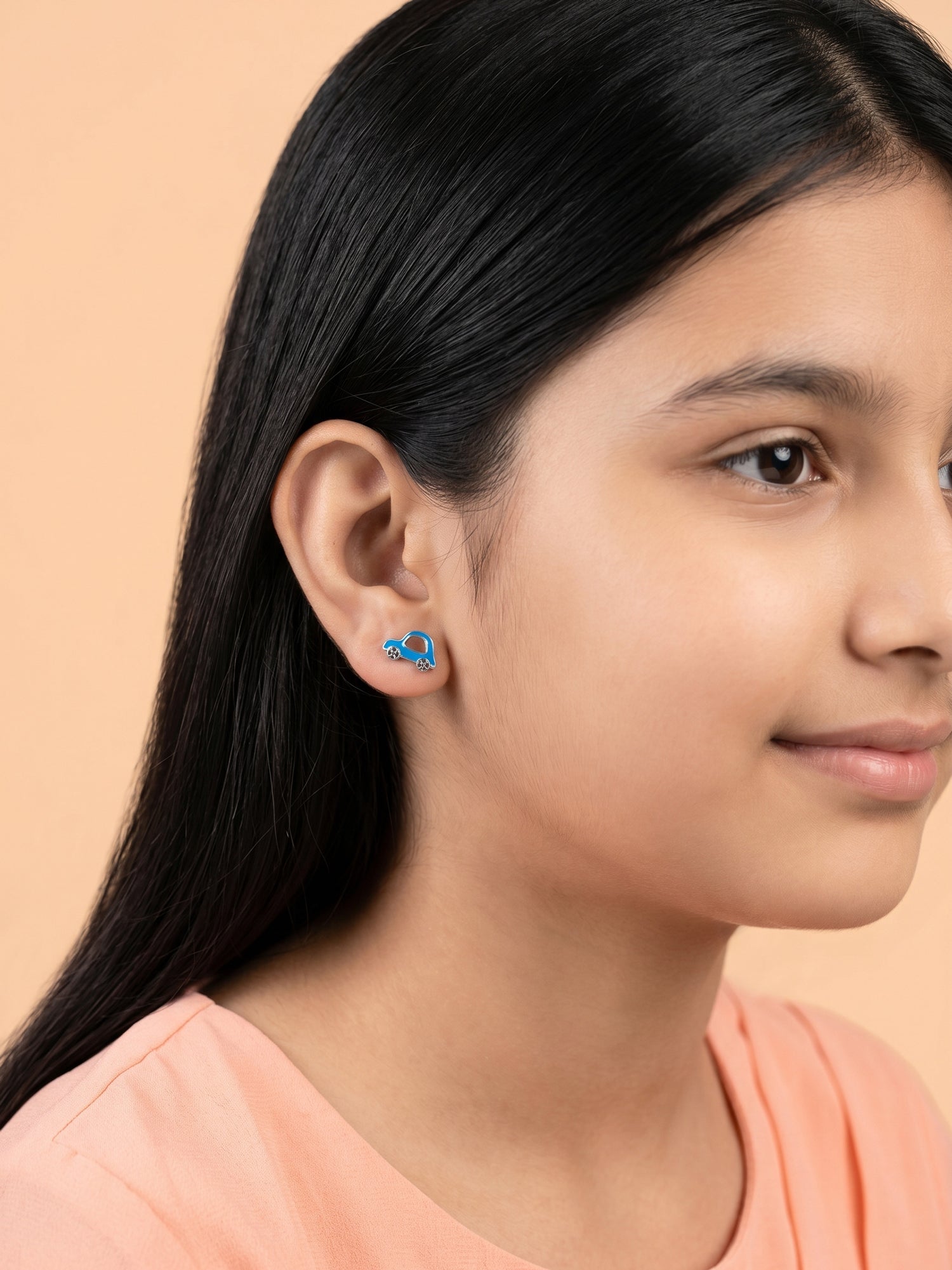 Speedy Azure Beetle Studs
