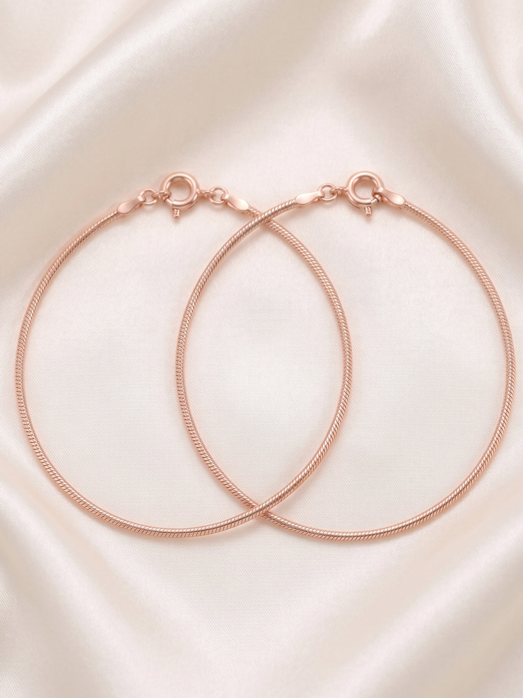 Roseate Luxe Snake Chain Anklet Pair