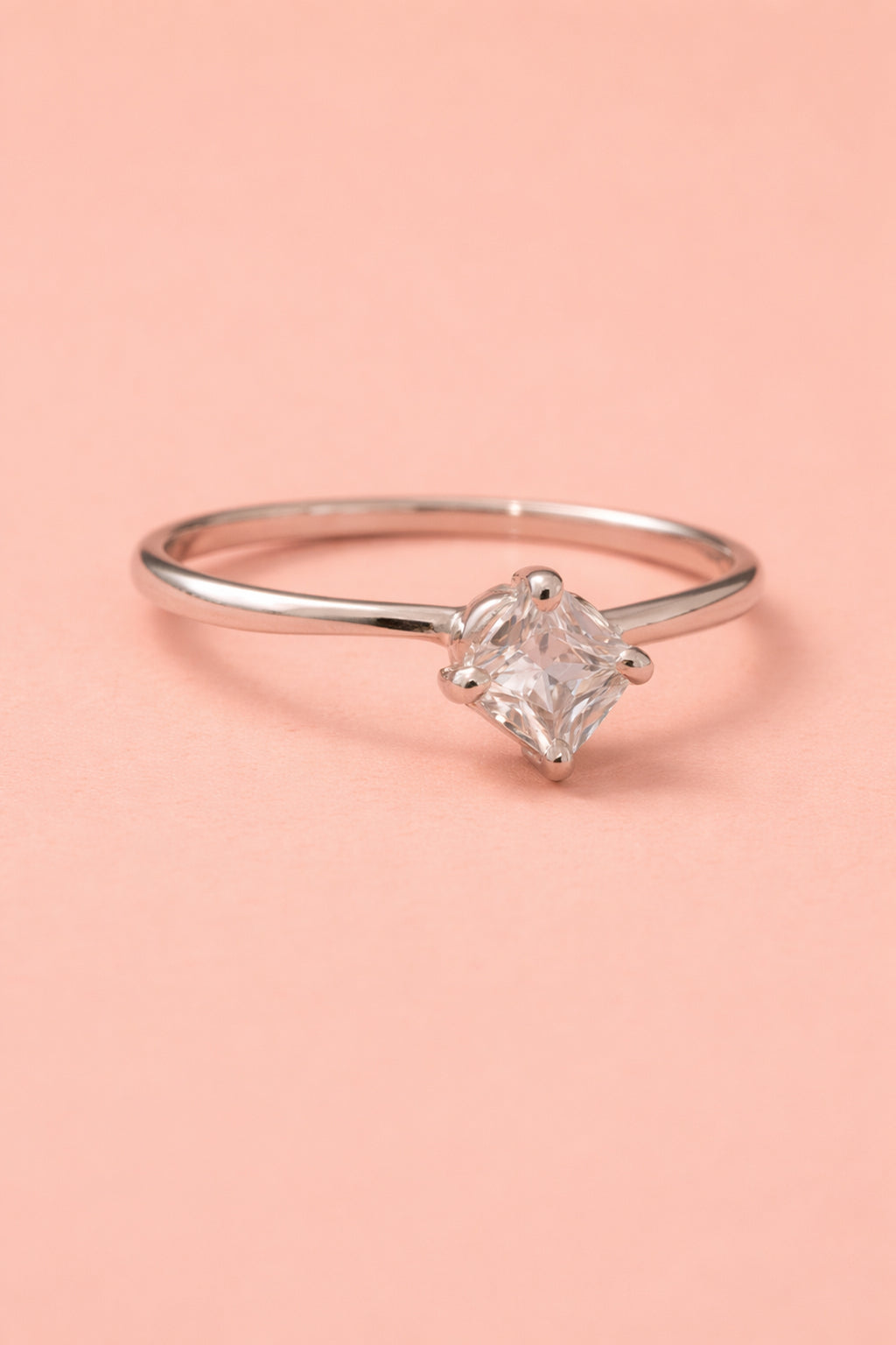 Kite-Set Princess Solitaire Ring