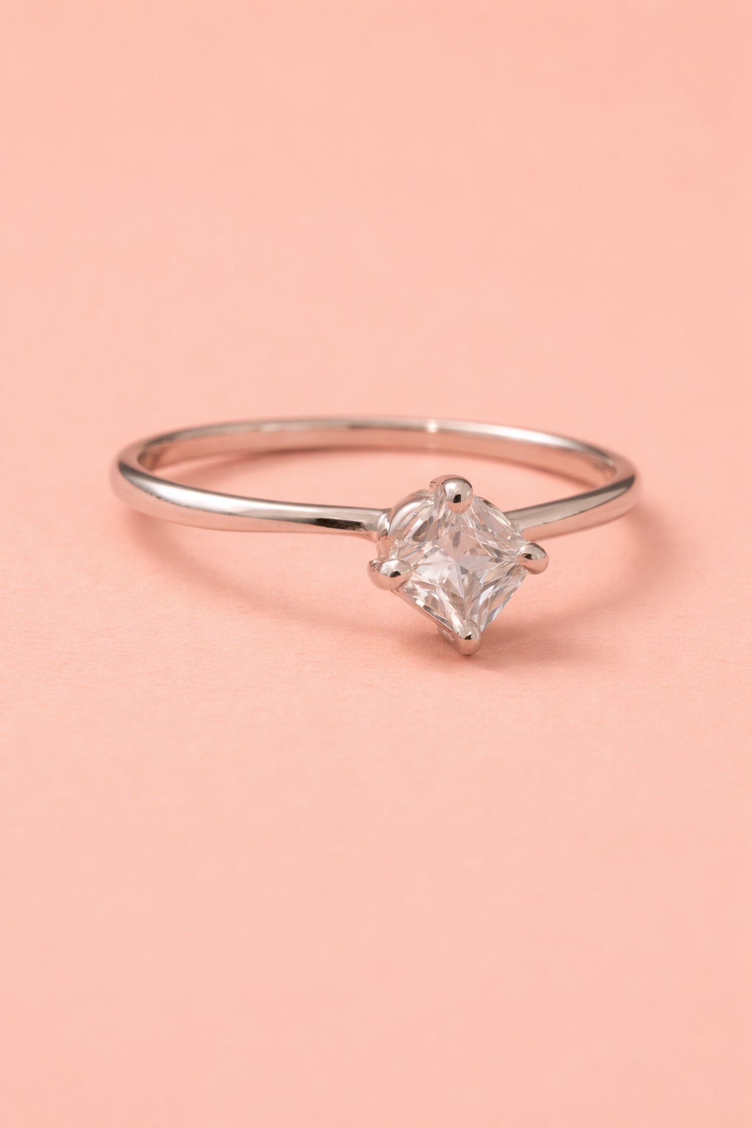 Kite-Set Princess Solitaire Ring