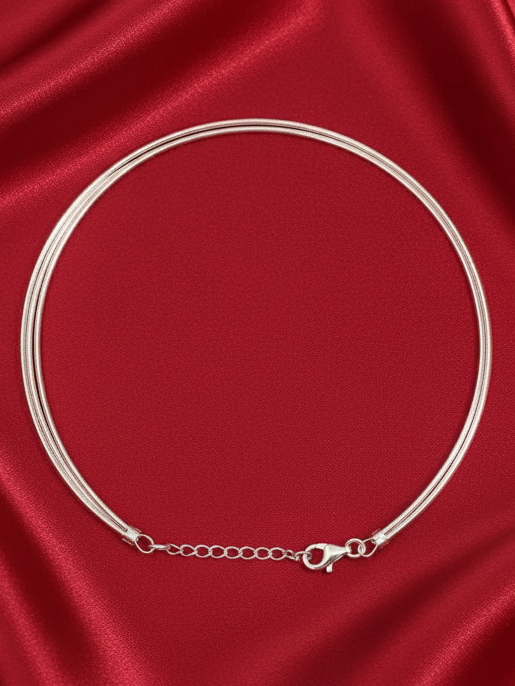 Horizon Layered Silver Anklet