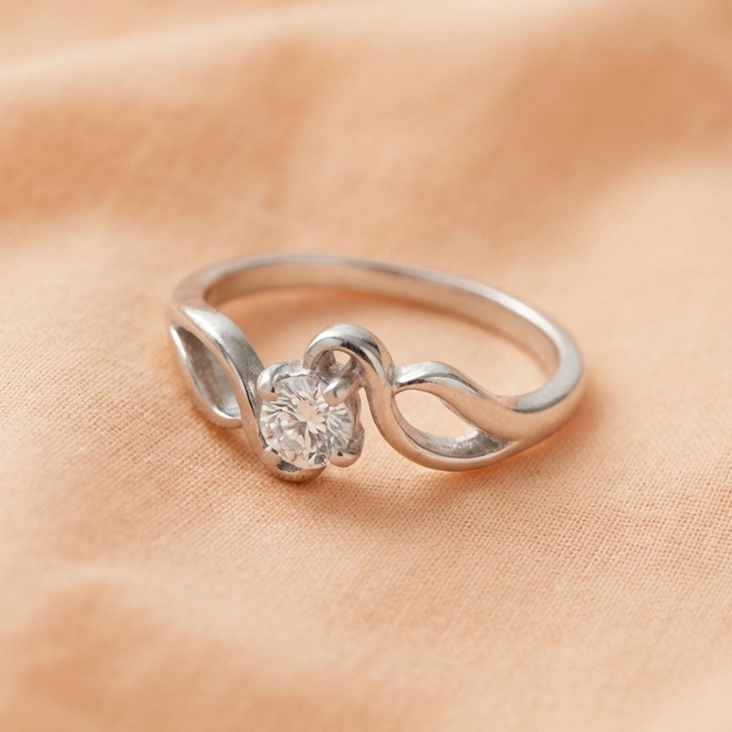 Entwined Petal Solitaire Ring