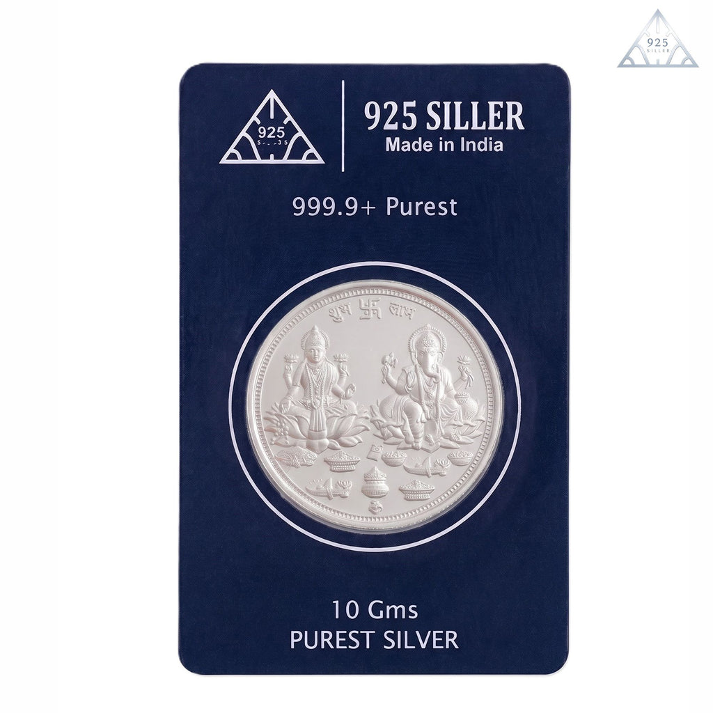 925 Sterling Silver Auspicious Lakshmi Ganesha Pooja Coin
