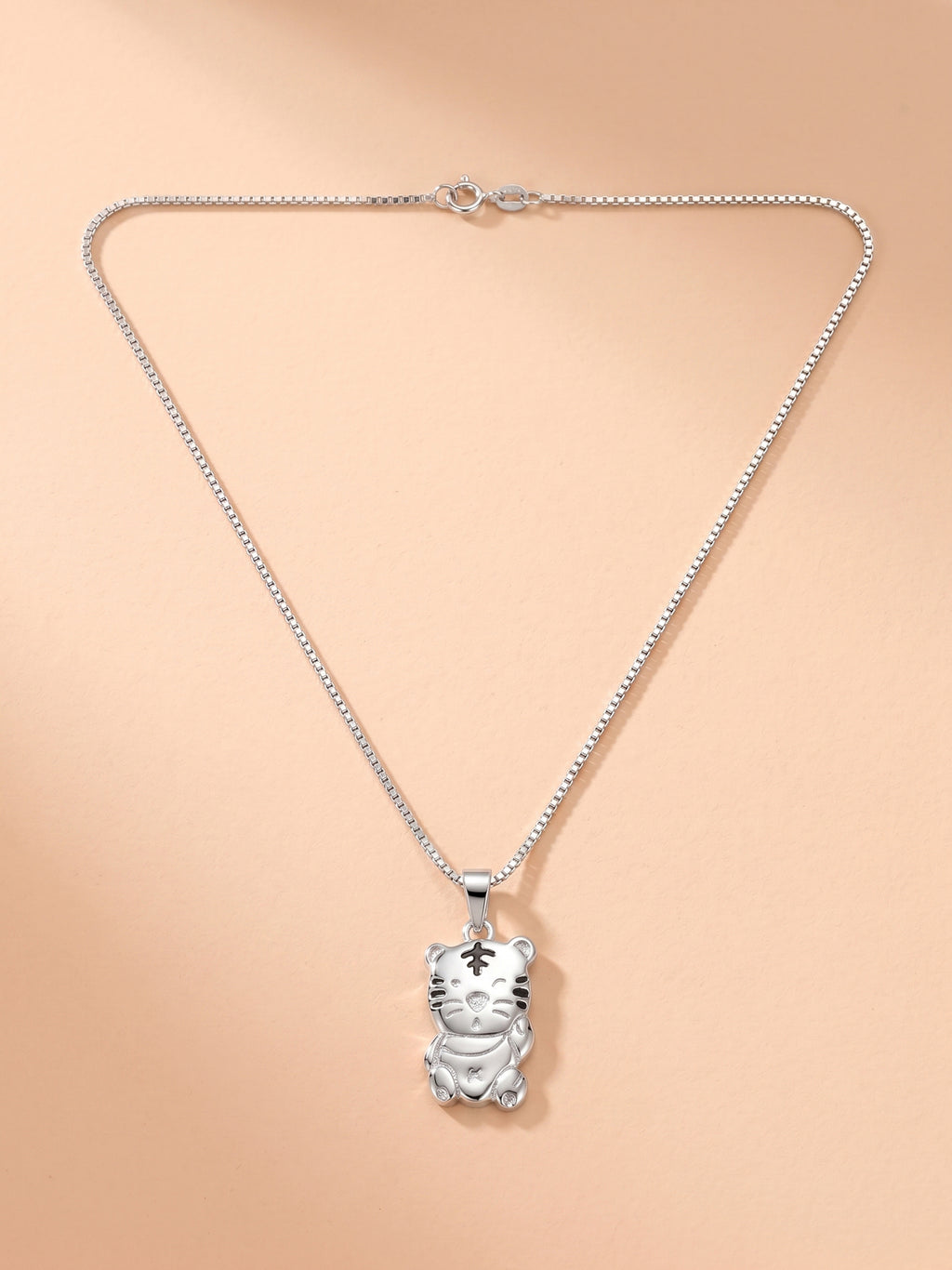 Chubby Baby Tiger Pendant Necklace for Kids