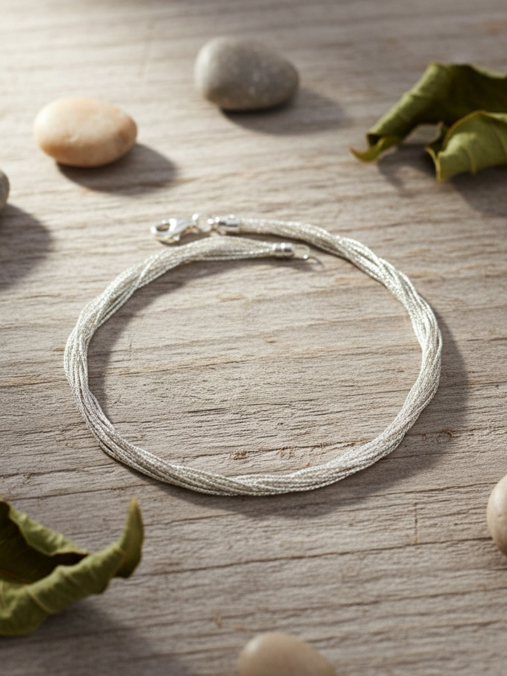 Silver Glimmer Multi Strand Anklet