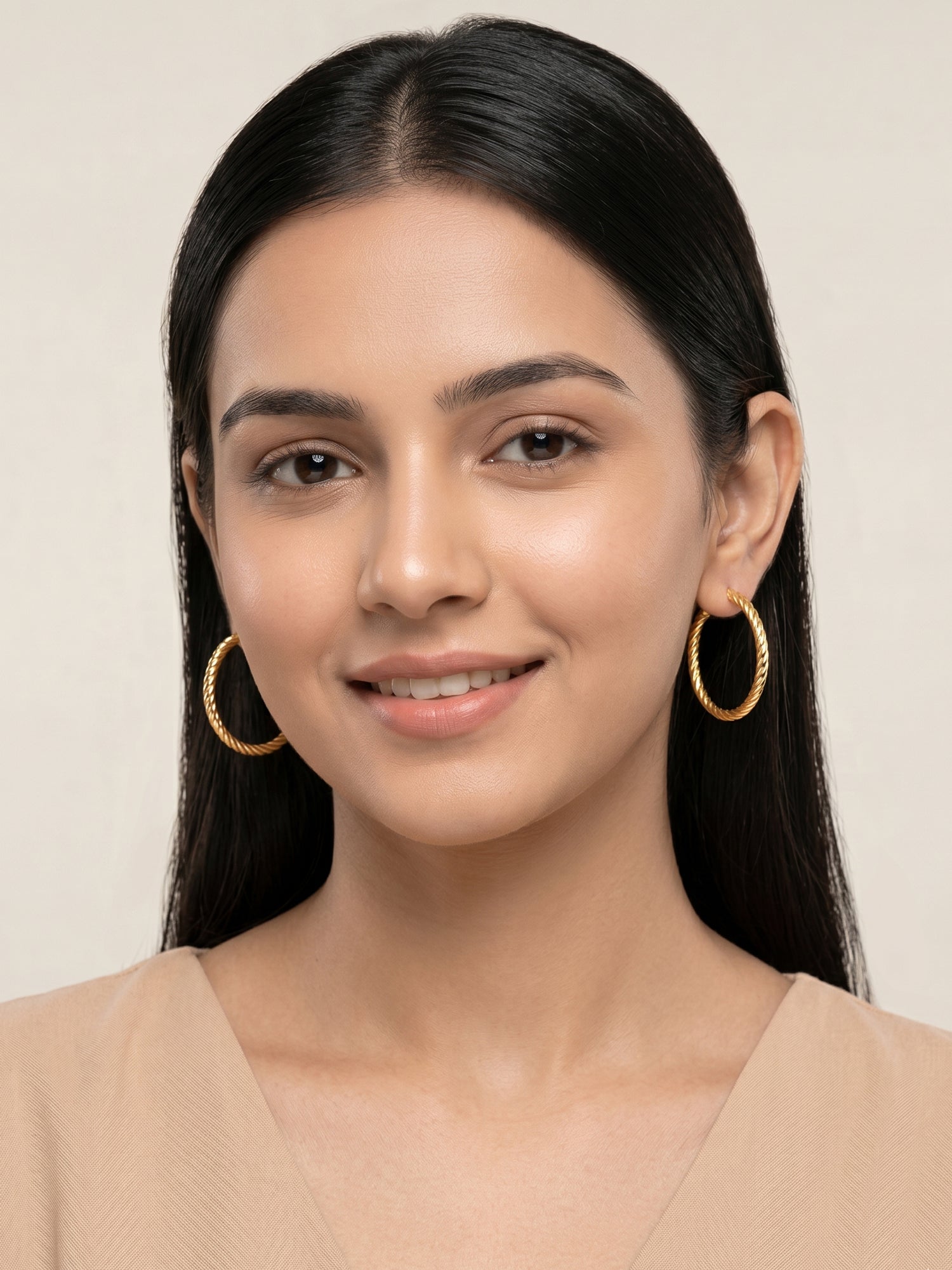 Gilded Braided C-Hoops