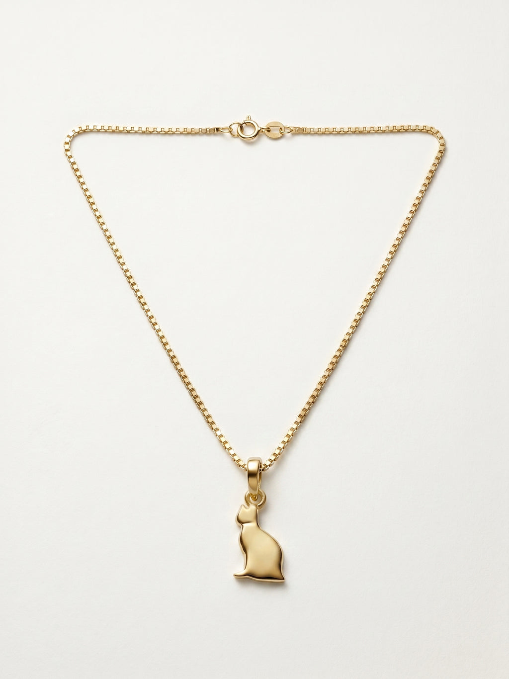 Sitting Cat Silhouette Pendant Necklace for Kids