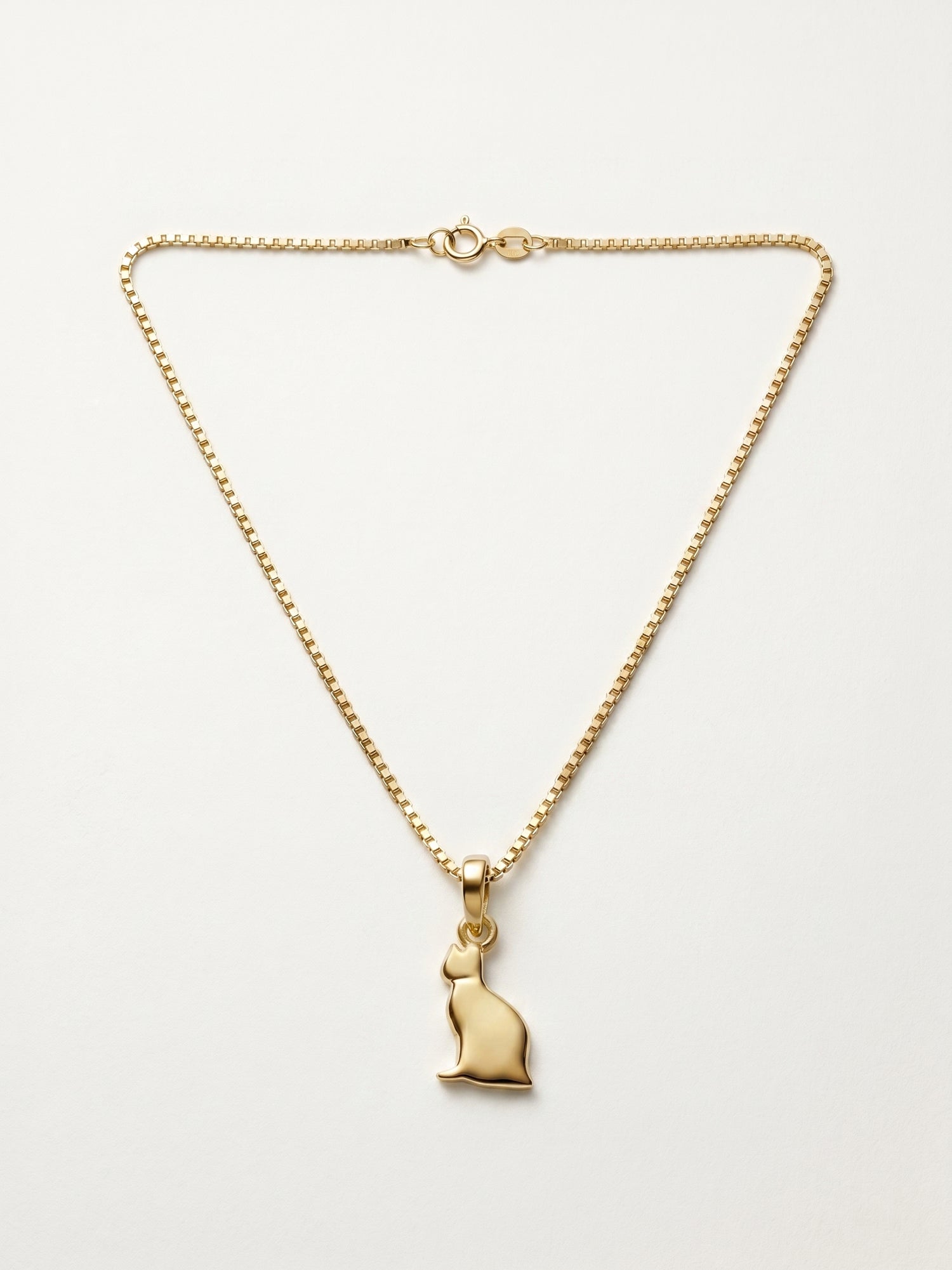 Sitting Cat Silhouette Pendant Necklace for Kids