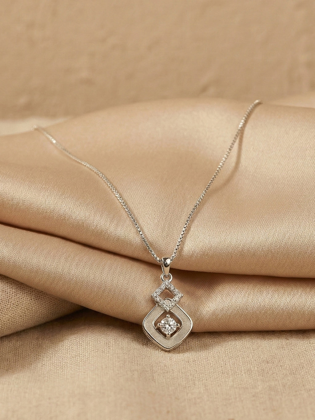 Interlocked Solitaire Pendant