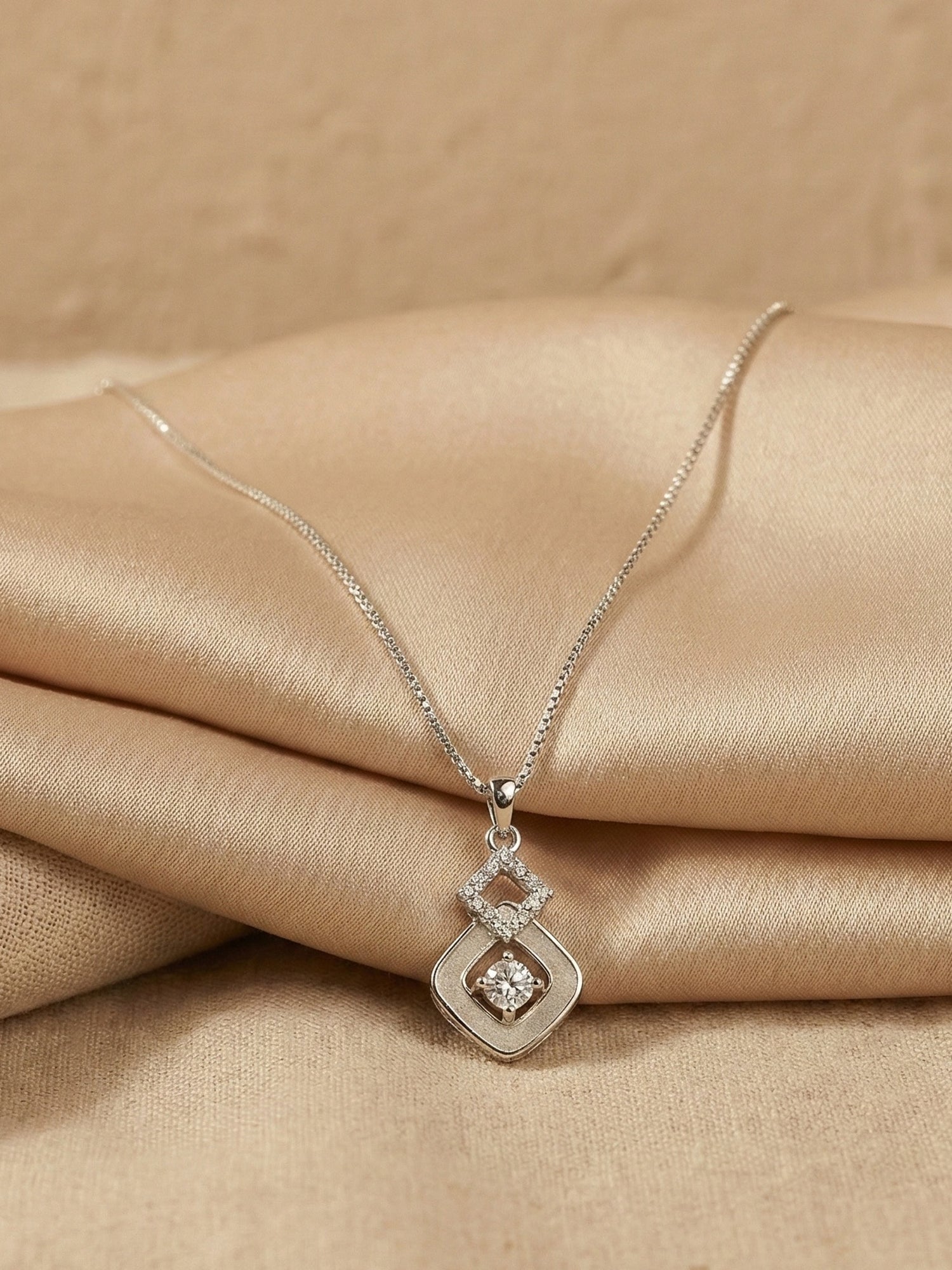 Interlocked Solitaire Pendant