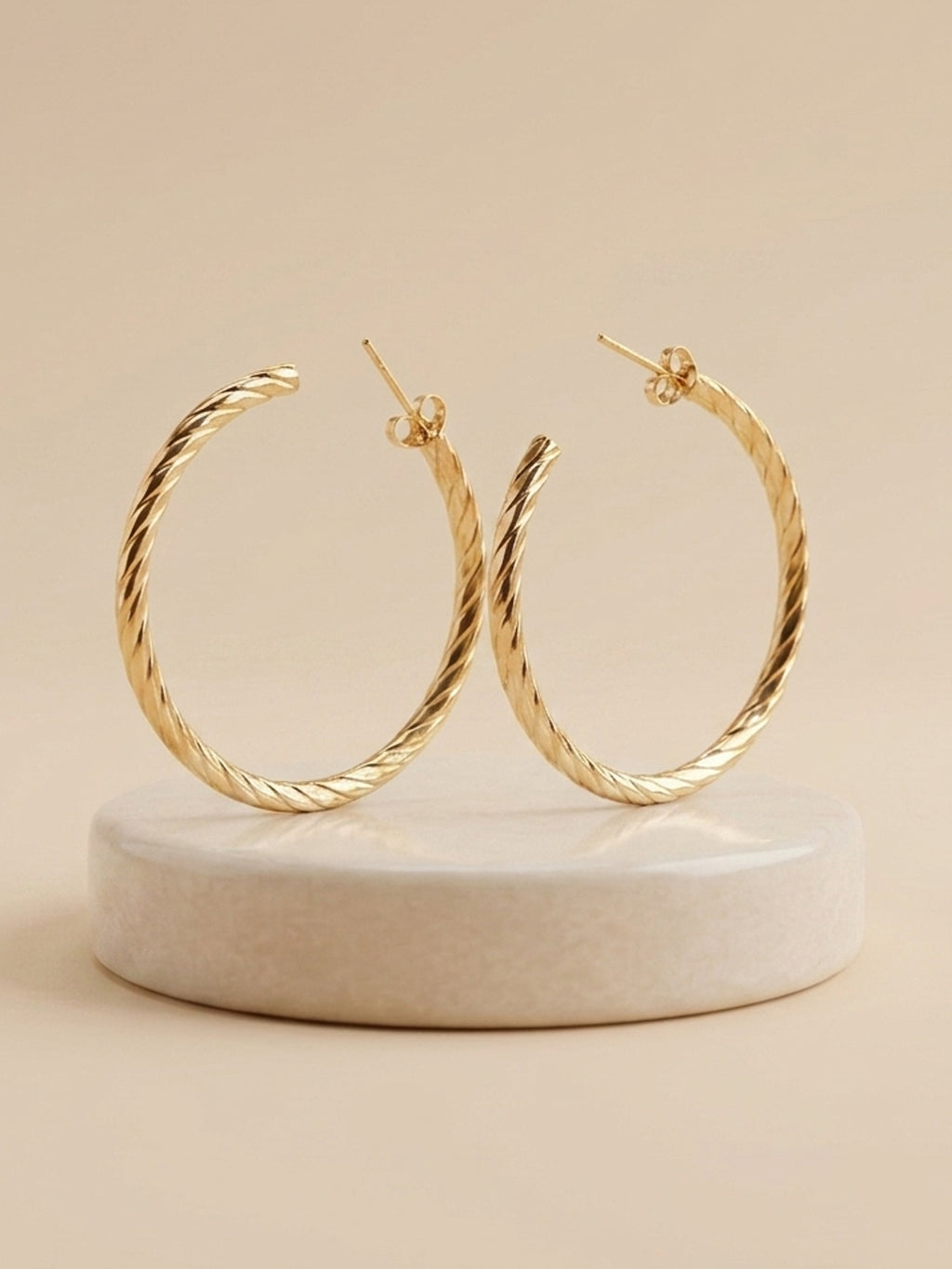 Gilded Spiral C-Hoops