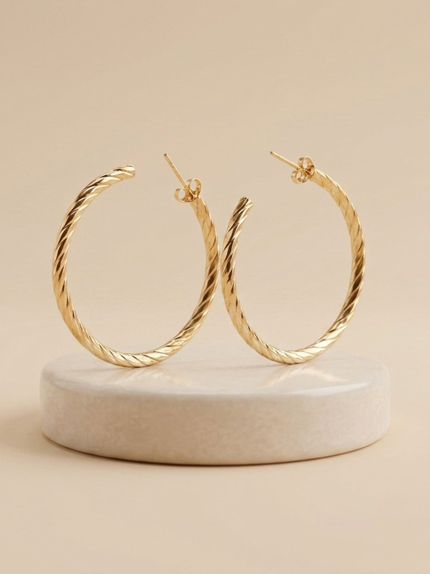 Gilded Spiral C-Hoops