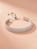 Triple-Row Pavé CZ Bolo Bracelet
