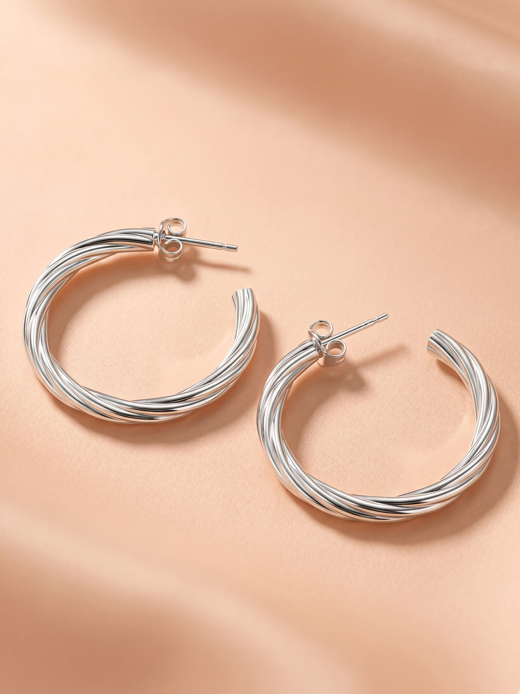 Braided Twist Open Hoops