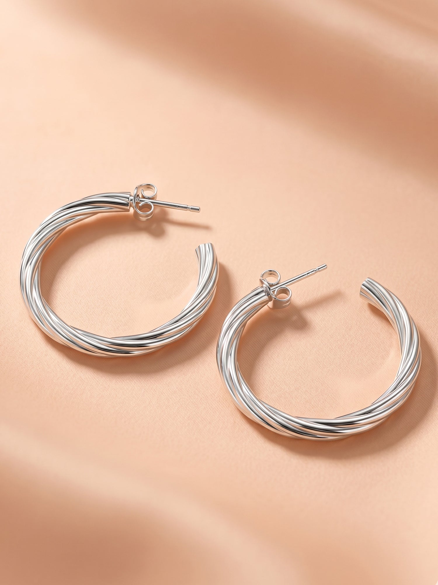 Braided Twist Open Hoops