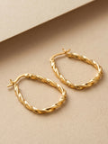 Gilded Twisted Triangular Hoops