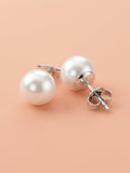 Classic Pearl Stud Earrings in 925 sterling silver — 925 Siller