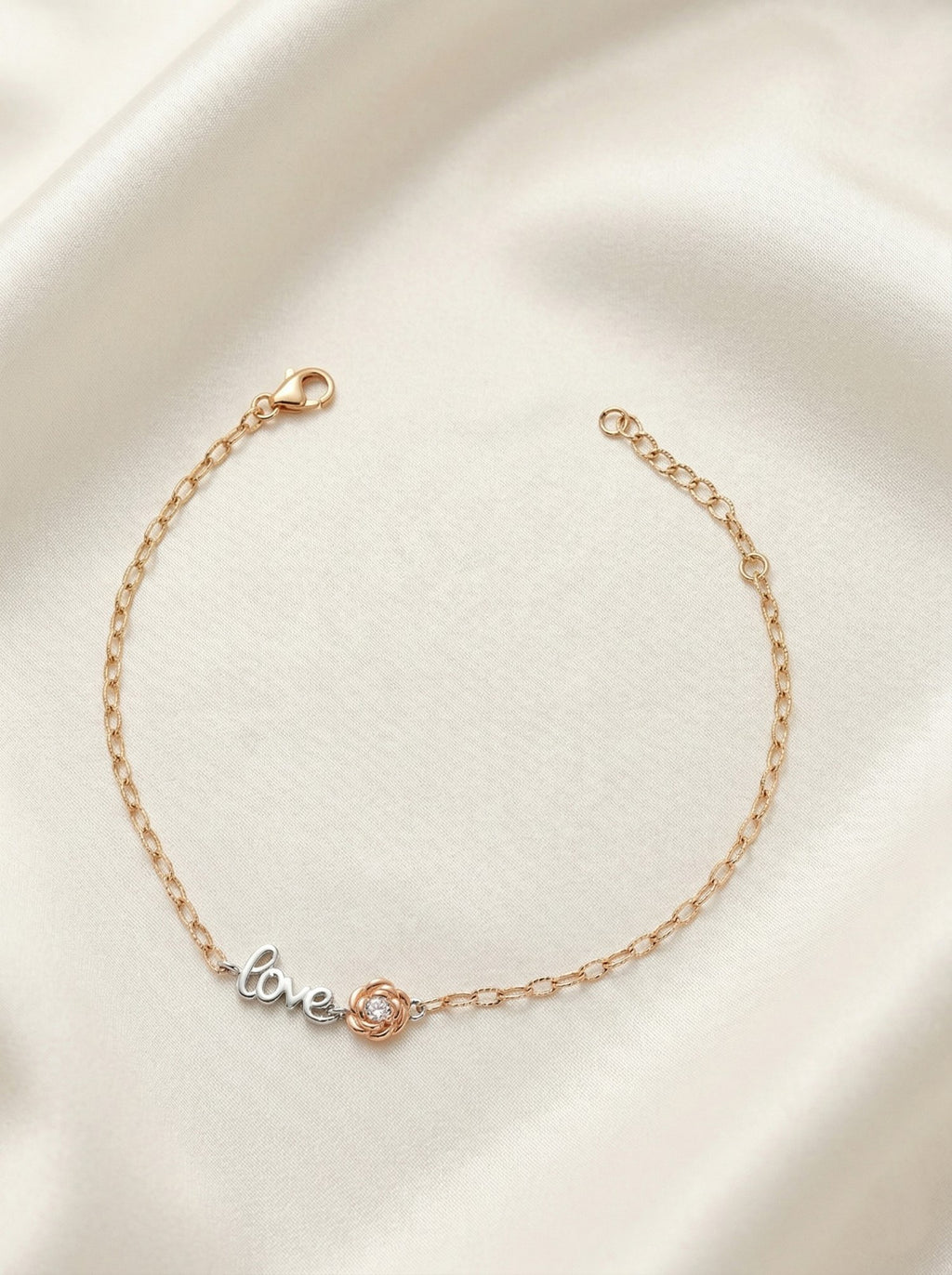 Roseate "Love" & Shimmering Rose Duo Bracelet