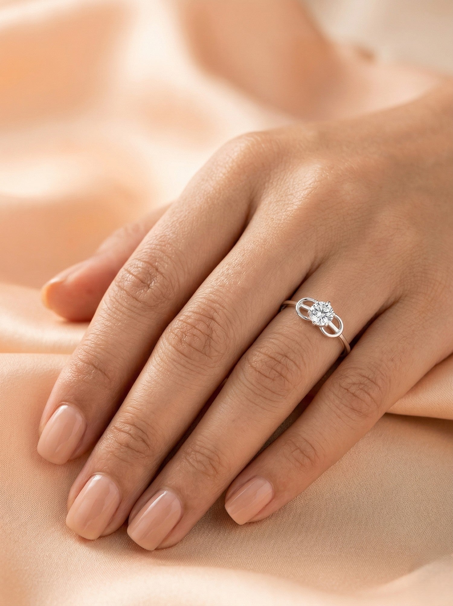 Silver Infinity Sparkle Solitaire Ring