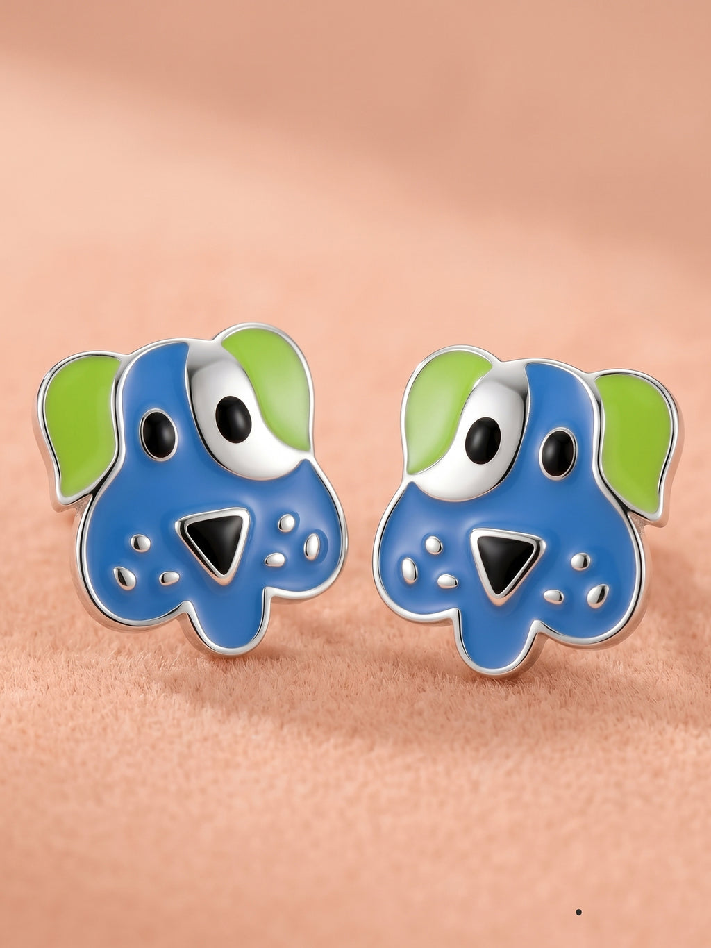 Vibrant Blue & Lime Puppy Studs