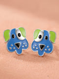 Vibrant Blue & Lime Puppy Studs
