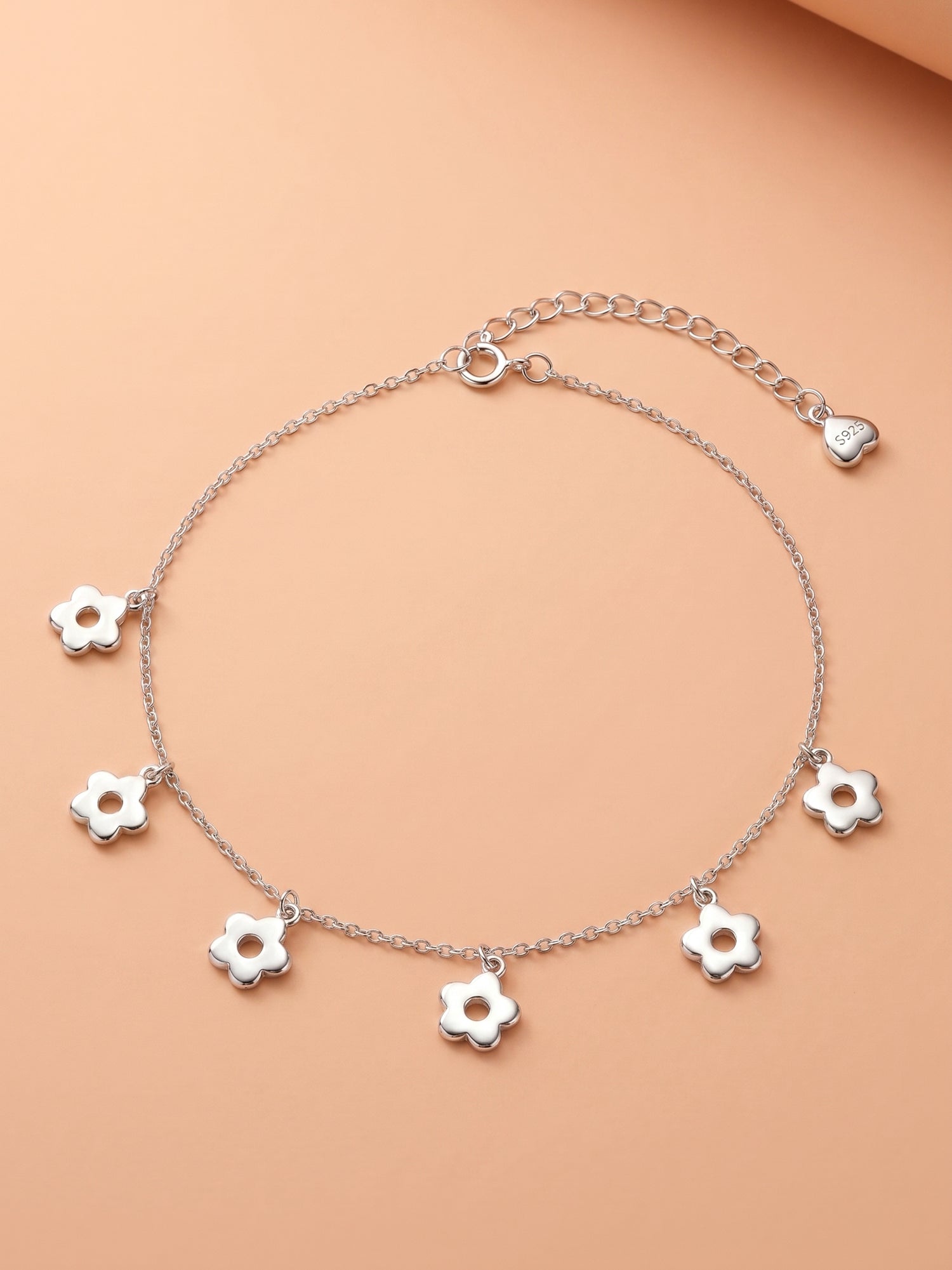 Daisy Flower Charm Anklet