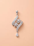 Elegant Floral Wave Teardrop Pendant