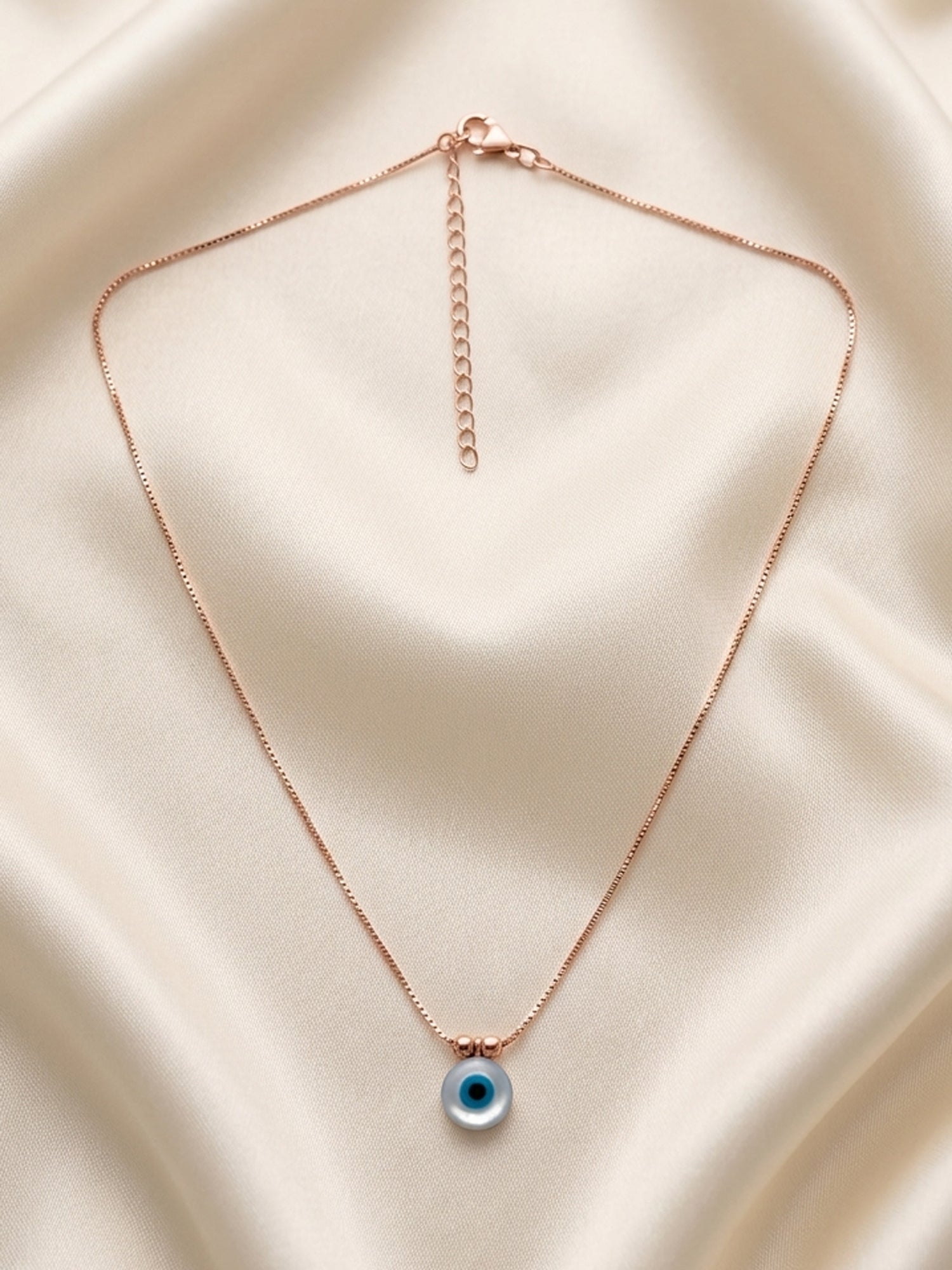 Evil Eye Pendant Necklace in Rose Gold