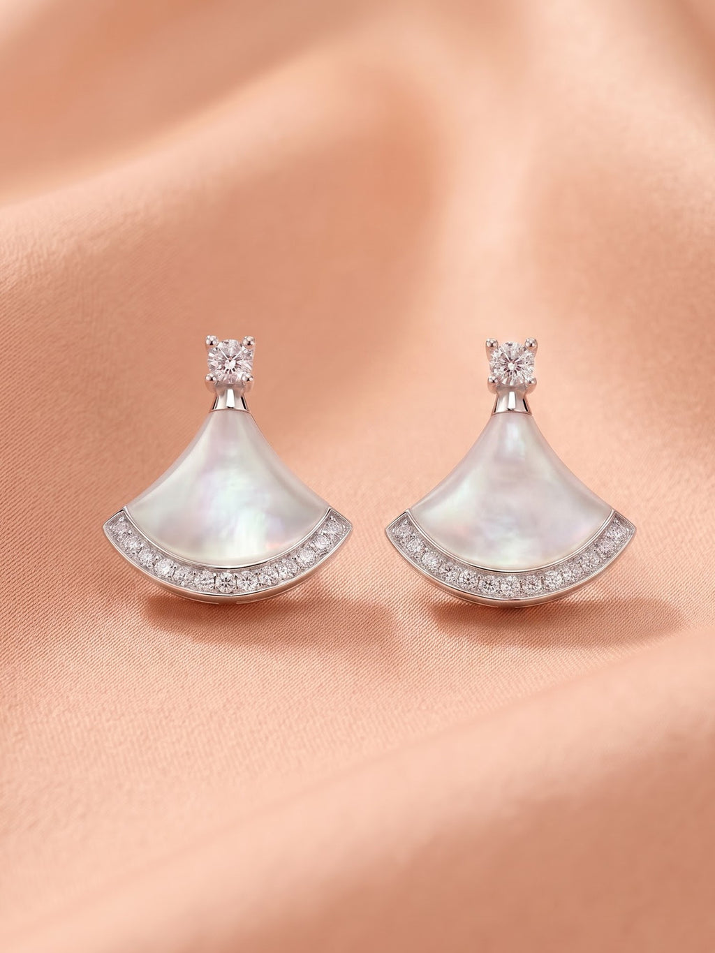 The Imperial Fan Mother-of-Pearl & CZ Drop Earrings