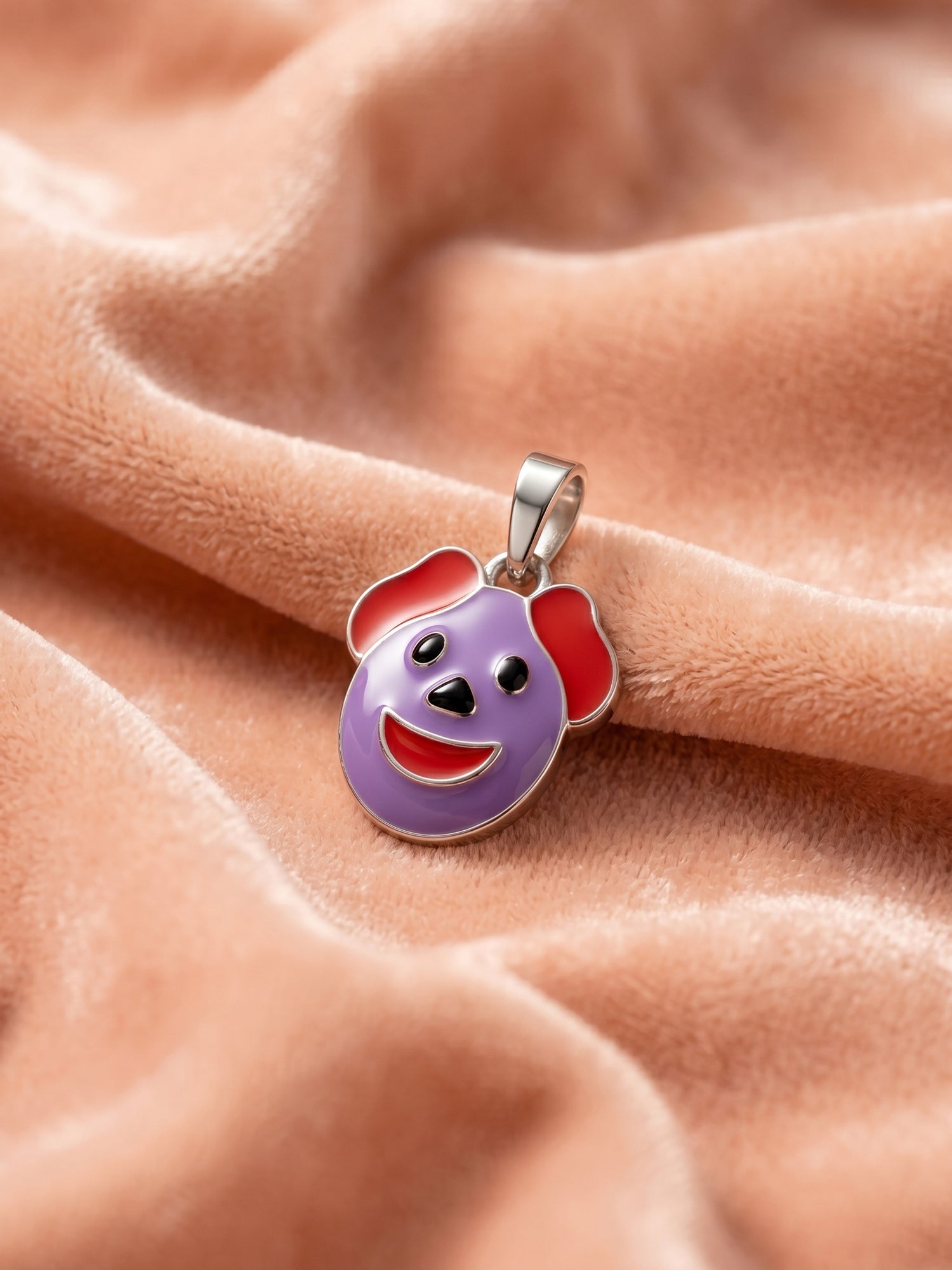 Kids Purple Puppy Face Pendant