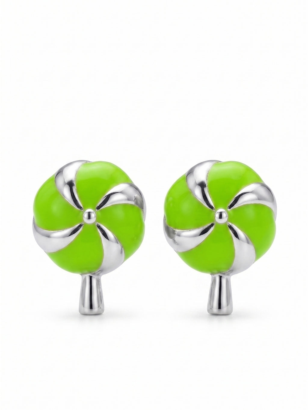 Sweet Swirl Lime Lollipop Studs