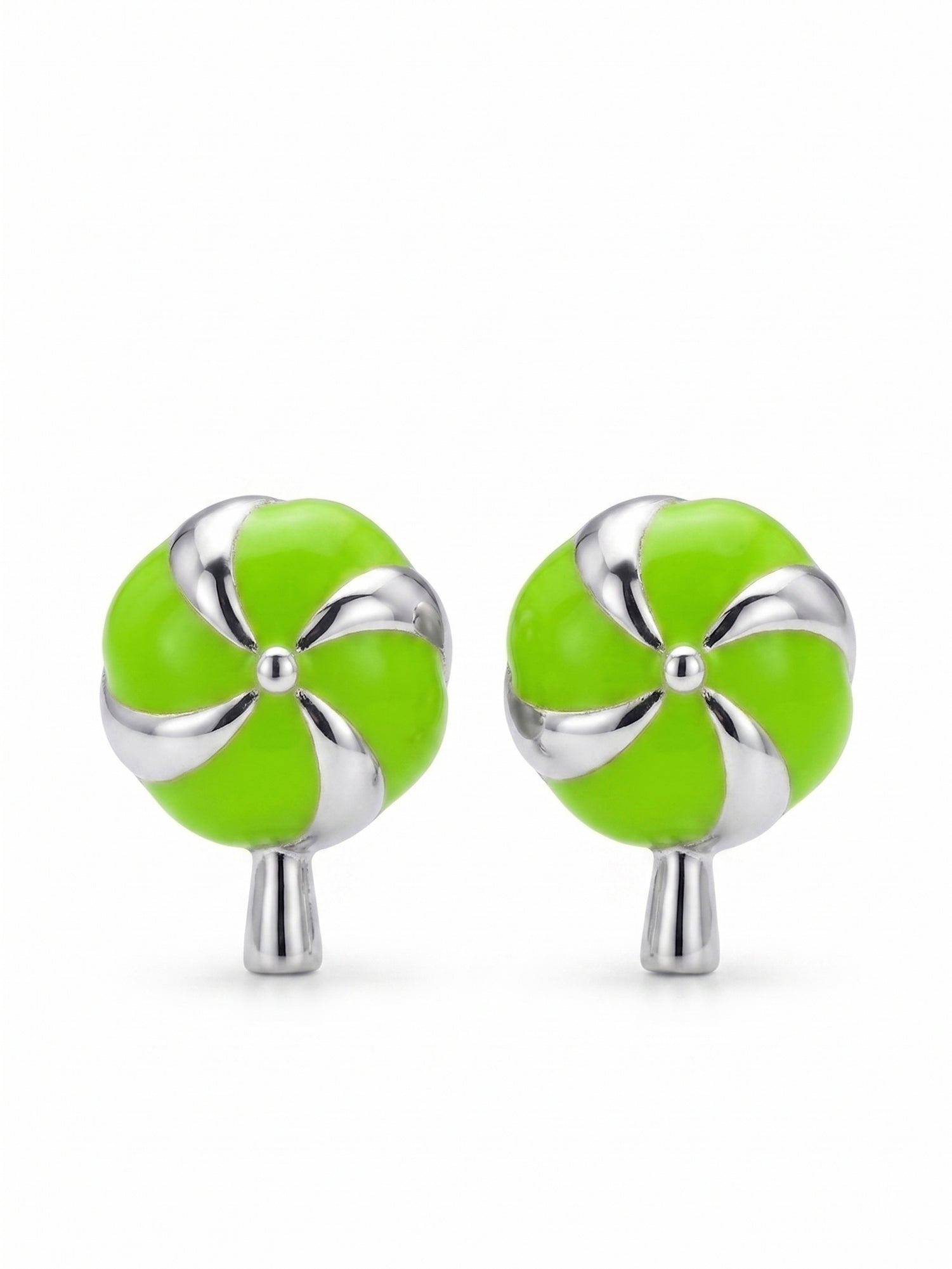 Sweet Swirl Lime Lollipop Studs