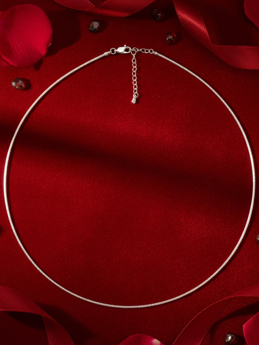 Sleek Silver Omega Necklace