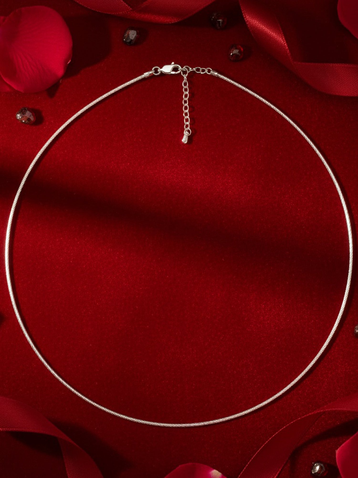 Sleek Silver Omega Necklace