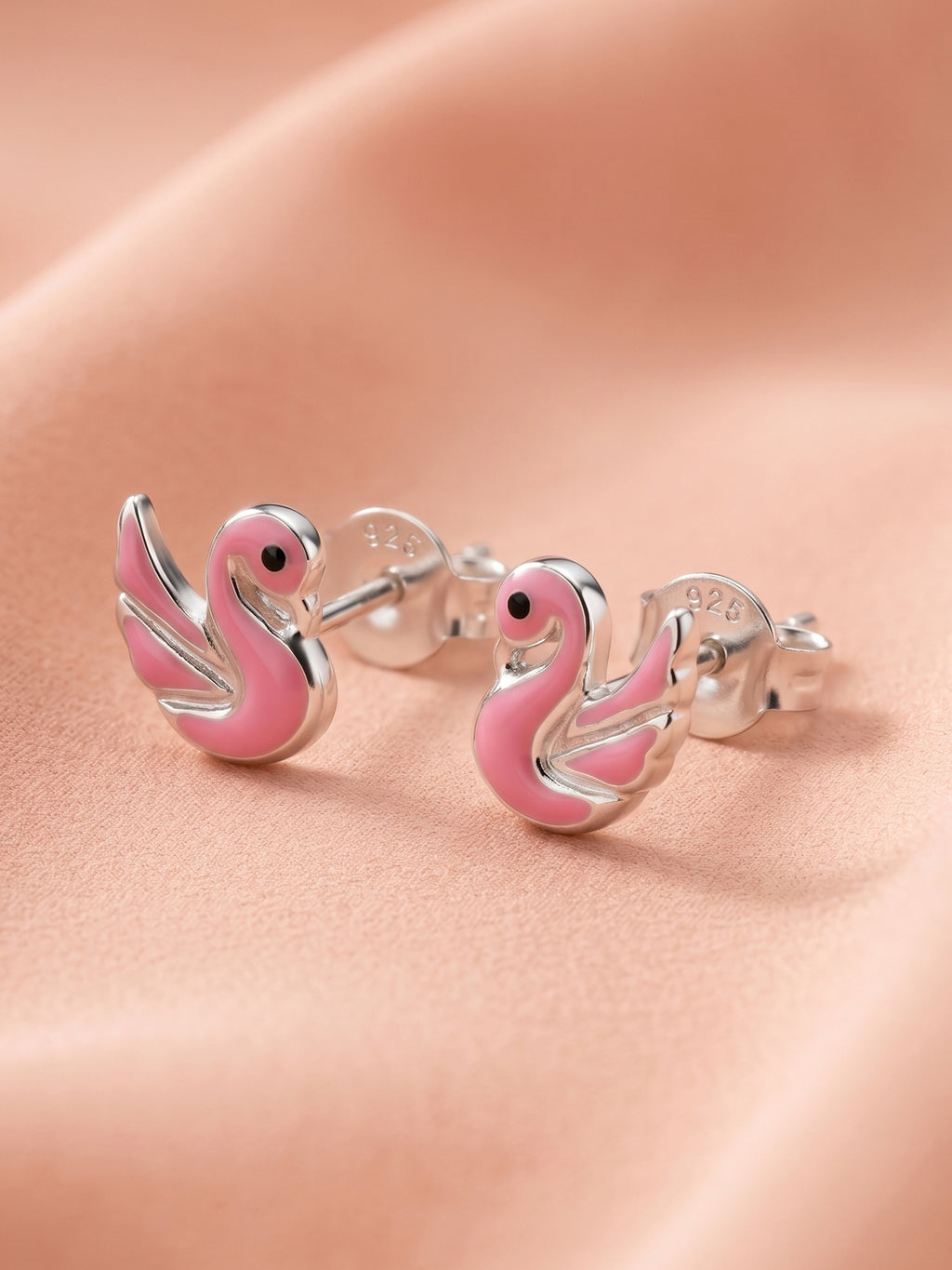 Pink Swan Studs