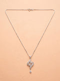 Floral Ribbon Wave Pendant Necklace