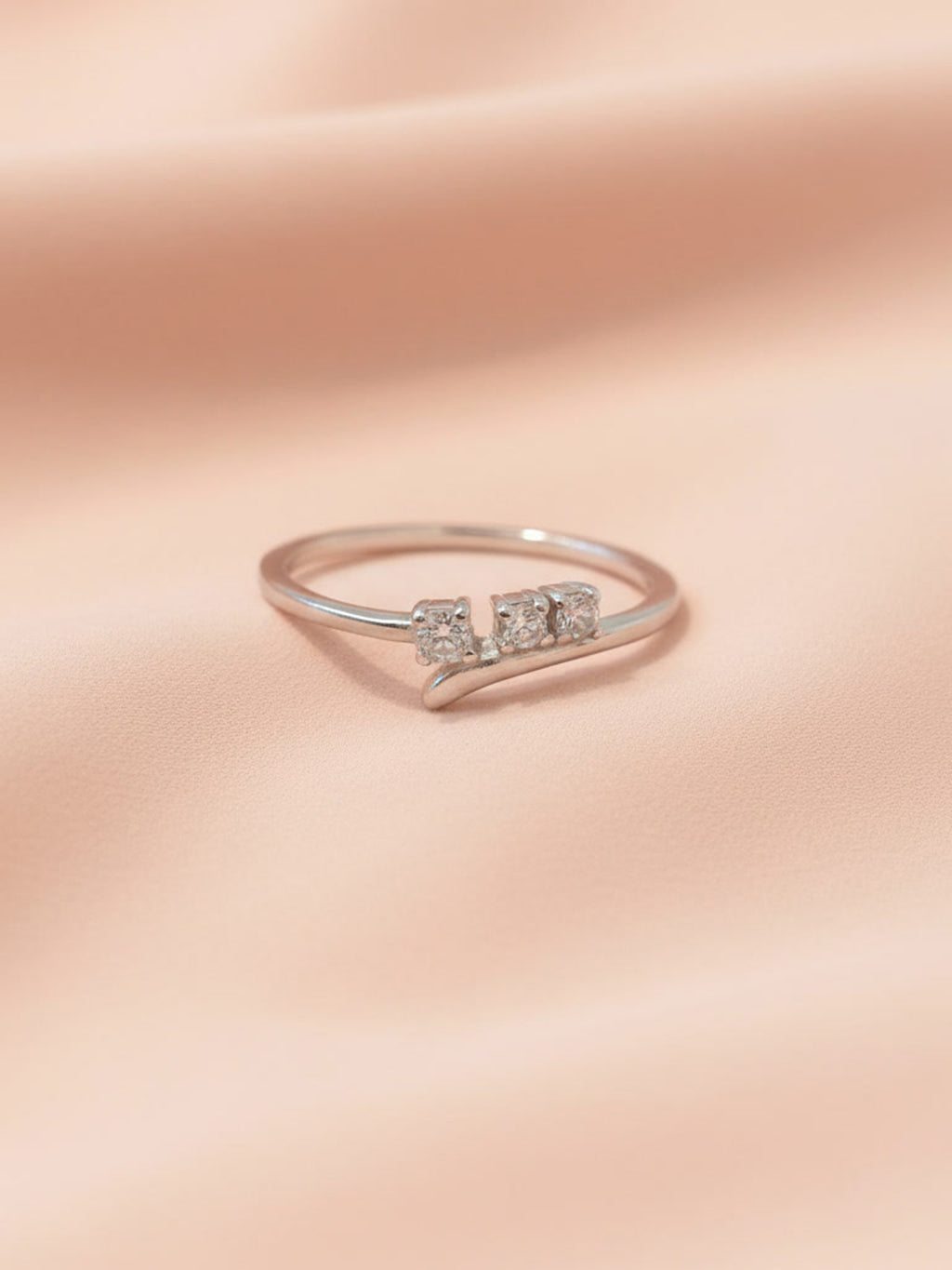 Silver Trio Shimmer Bypass Ring